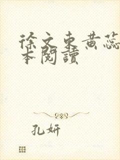 徐文东黄蕊蕊全本阅读