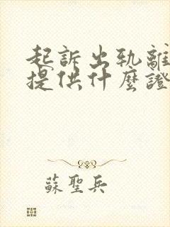 起诉出轨离婚需提供什么证据