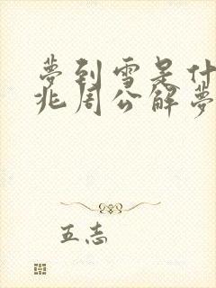 梦到雪是什么征兆周公解梦