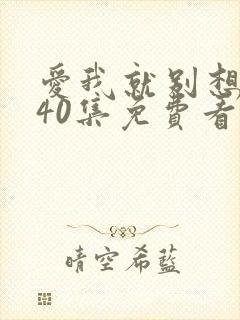 爱我就别想太多40集免费看