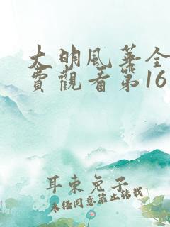 大明风华全集免费观看第16集
