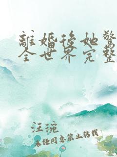 离婚后她惊艳了全世界完整版