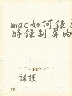 mac如何录屏时录制屏内声音