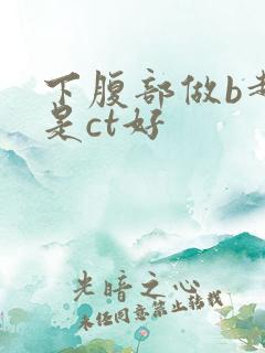 下腹部做b超还是ct好