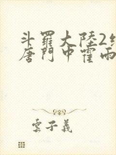 斗罗大陆2绝世唐门中霍雨浩