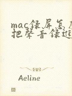 mac录屏怎么把声音录进去