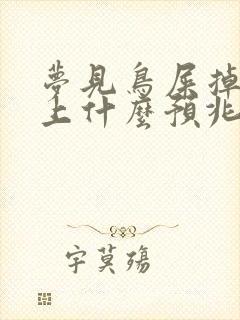 梦见鸟屎掉脖子上什么预兆