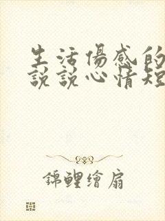 生活伤感的句子说说心情短语