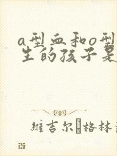 a型血和o型血生的孩子是b型