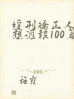 缓刑矫正人员思想汇报100篇100字