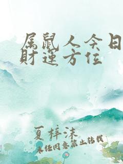 属鼠人今日打牌财运方位