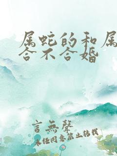 属蛇的和属羊的合不合婚