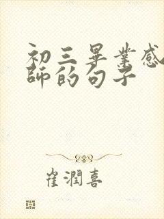 初三毕业感恩老师的句子