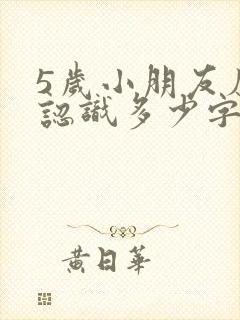 5岁小朋友应该认识多少字