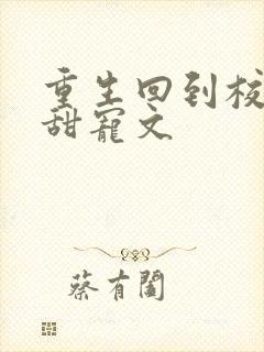 重生回到校园的甜宠文