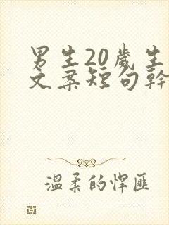 男生20岁生日文案短句干净