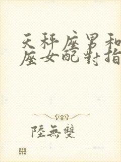 天秤座男和摩羯座女配对指数