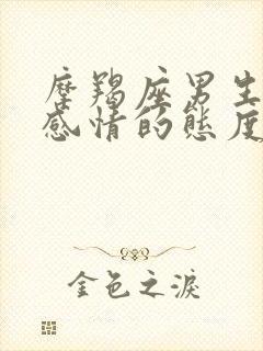 摩羯座男生对待感情的态度