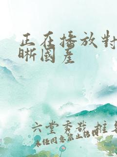 正在播放对白清晰国产