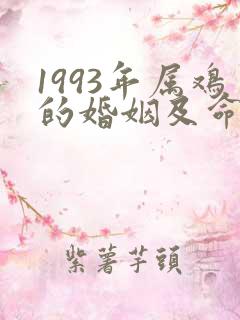 1993年属鸡的婚姻及命运如何