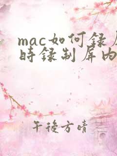 mac如何录屏时录制屏内声音