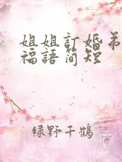 姐姐订婚弟弟祝福语简短