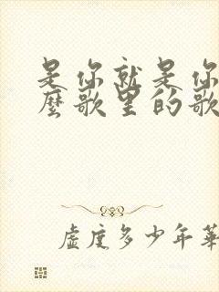 是你就是你是什么歌里的歌词