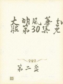 大明风华 tv版第30集免费观看