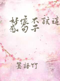 好像不该这样伤感句子