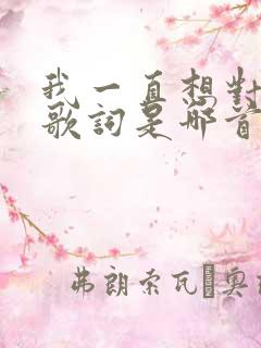 我一直想对你说歌词是哪首歌