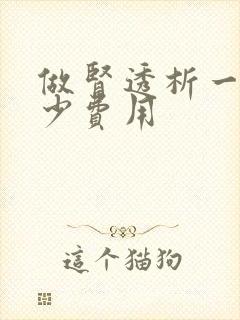 做肾透析一次多少费用