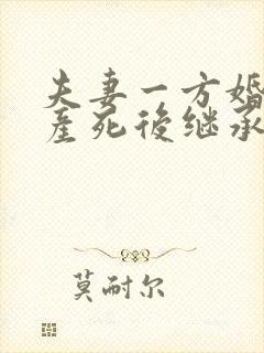 夫妻一方婚前财产死后继承