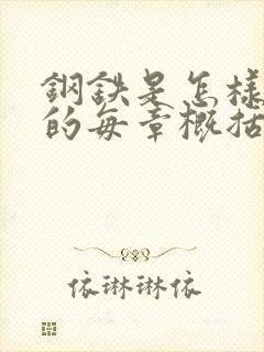 钢铁是怎样炼成的每章概括100字左右