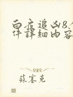 白夜追凶8个案件详细内容