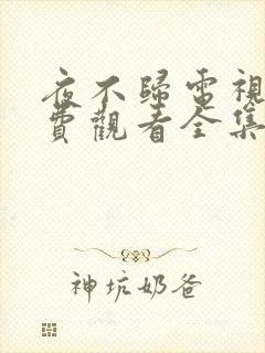 夜不归电视剧免费观看全集高清版