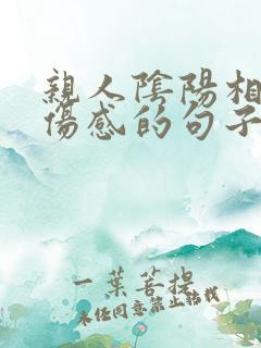 亲人阴阳相隔最伤感的句子