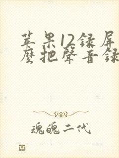 苹果12录屏怎么把声音录进去
