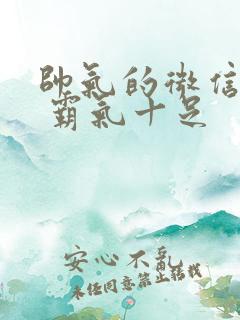 帅气的微信名字 霸气十足