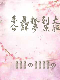 梦见抓到大鱼周公解梦原版