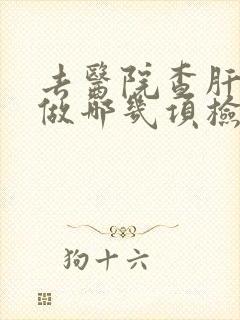 去医院查肝脏要做哪几项检查