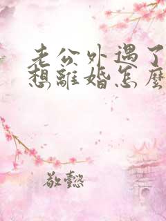 老公外遇了我不想离婚怎么办