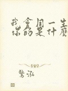 我会用一生去爱你的是什么歌