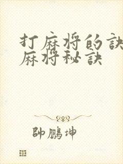 打麻将的诀窍打麻将秘诀