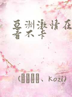 亚洲激情在线观看不卡