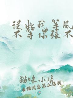 从此我等风等雨不等你张不问