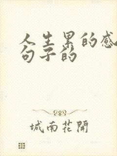 人生累的感悟的句子的