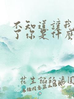 不知道让我遇见了你是什么歌