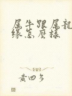 属牛跟属龙的姻缘怎么样