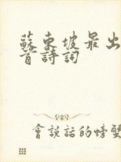 苏东坡最出名十首诗词