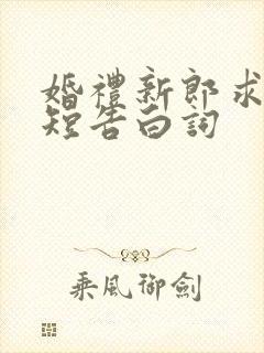 婚礼新郎求婚简短告白词